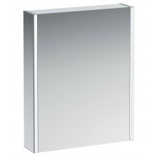 LAUFEN FRAME 25 zrcadlová skříňka 60x75x15 cm, osvětlení, panty vpravo, hliník, lesklá bílá