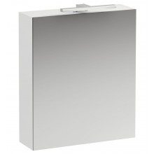 LAUFEN BASE zrcadlová skříňka 60x70x18,5 cm, osvětlení, s vypínačem a el. zásuvkou, panty vpravo, MDF, matná bílá