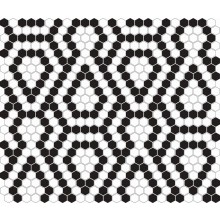 DUNIN HEXAGONIC mozaika 30x26(2,3x2,6)cm, lesk, white black lace