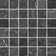 RAKO QUARZIT mozaika 30x30(5x5)cm, reliéfní, mat, černá