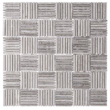 DUNIN WOODSTONE mozaika 30,5x30,5(4,8x0,5)cm, lesk, grey