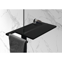 HÜPPE SELECT+ shower board, polička s držákem na ručníky, black edition 