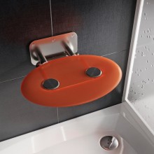 RAVAK OVO P II sedátko 410x355x130mm, do sprchy, oválné, sklopné, plast, oranžová
